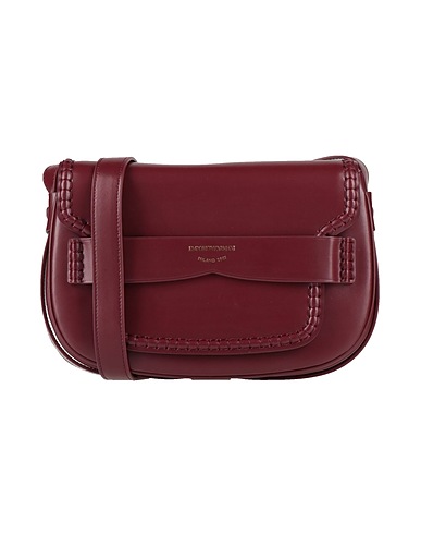 EMPORIO ARMANI Cross-body bags Burgundy 100% Cow leather, Polyurethane