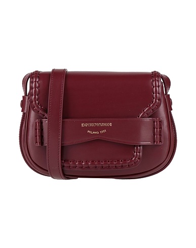 EMPORIO ARMANI Across-body bag Burgundy 100% Cow leather, Polyurethane