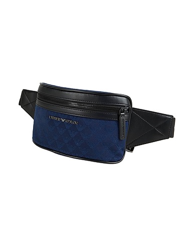 EMPORIO ARMANI Belt Bags Navy blue 52% Polyester, 48% Cotton, Polyurethane