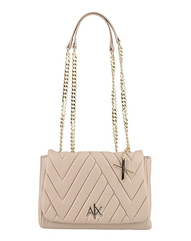 ARMANI EXCHANGE Borsa a spalla Beige 100% Poliestere, Spalmato poliuretano