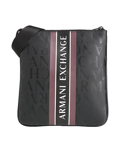ARMANI EXCHANGE Across-body bag Black 70% Polyester, 30% Cotton, Polyurethane coated, PVC - Polyvinyl chloride