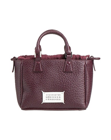 MAISON MARGIELA Borsa a mano Bordeaux 100% Pelle di bovino, Cotone, Poliestere, Altre Fibre, Ottone