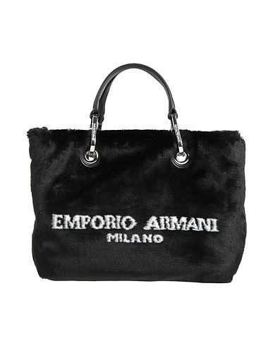 EMPORIO ARMANI Handbag Black 52% Modacrylic, 33% Acrylic, 15% Polyester, Polyurethane