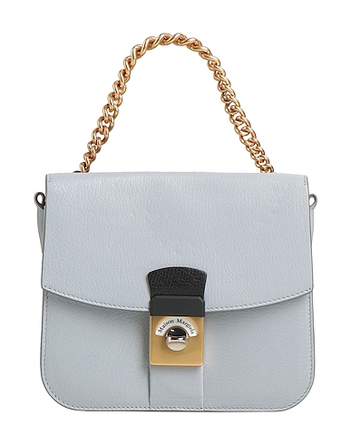 MAISON MARGIELA Handbag Pastel blue 100% Goat skin, Linen, Brass, Zinc, Metal