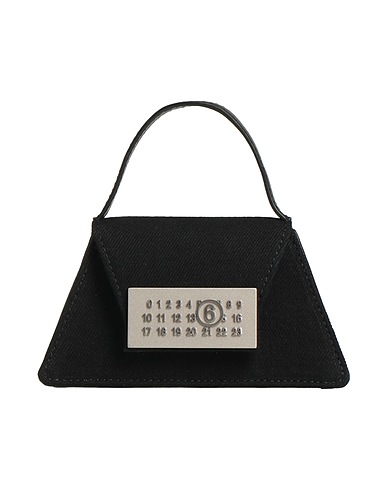 MM6 MAISON MARGIELA Handbag Black 100% Cotton, Cow leather, Zinc, Aluminium, Copper