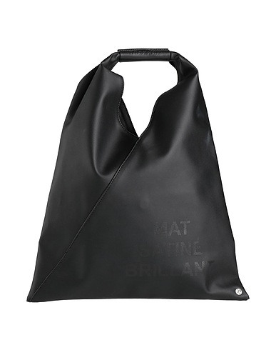 MM6 MAISON MARGIELA Handbag Black 73% Polyurethane, 27% Polyester, Cow leather