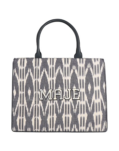 MAJE Handbag Midnight blue 100% Cotton, Cow leather