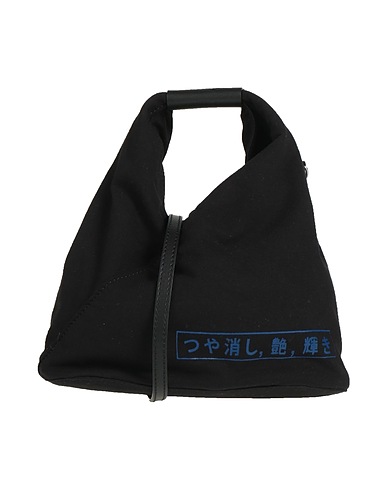 MM6 MAISON MARGIELA Handbag Black 90% Cotton, 10% Elastane, Brass, Cow leather
