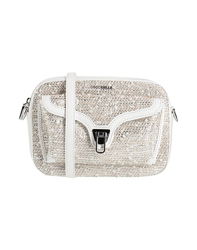 COCCINELLE Borsa a tracolla Bianco Pelle, Fibre tessili