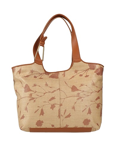 COCCINELLE Shoulder bag Beige 95% Polypropylene, 5% Polyurethane, Cowhide