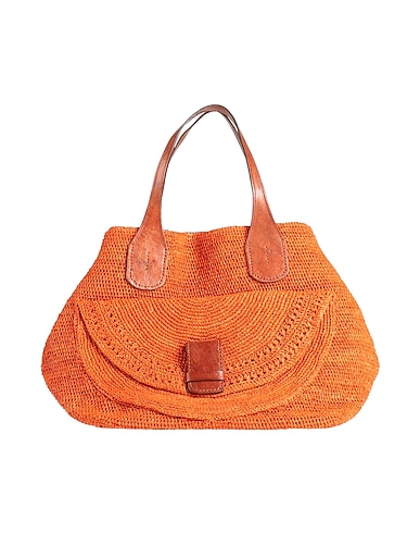 IBELIV Handbag Orange Natural fibres, Leather