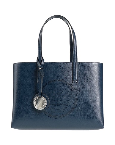 EMPORIO ARMANI Borsa a mano Blu navy 100% Poliuretano, Poliestere