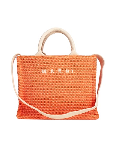 MARNI Handtasche Orange 52% Baumwolle, 48% Polyamid, Polyester, Rindsleder, Messing