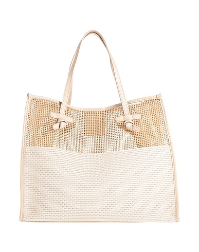 GIANNI CHIARINI Borsa a mano Beige Fibre tessili, Pelle