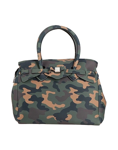 SAVE MY BAG Handbag Military green 50% PEEK (Polyether - Ether - Ketone), 40% Polyester, 10% Elastane