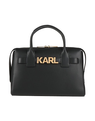 KARL LAGERFELD Handtasche Schwarz 42% Recyceltes Leder, 34% Polyurethan, 21% Recyceltes nylon, 3% Recyceltes Polyester