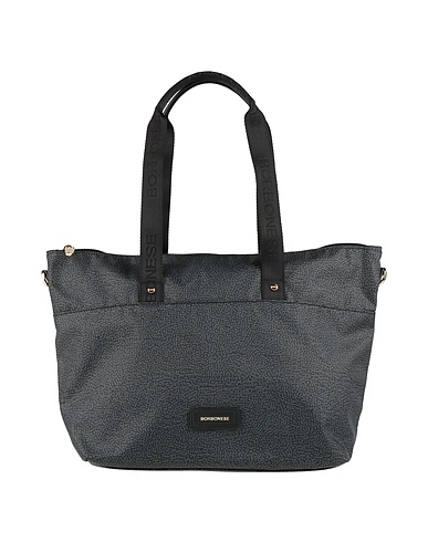 BORBONESE Handbag Dark green 100% Polyester, Polyurethane