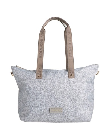 BORBONESE Handbag Light grey 100% Polyester, Polyurethane