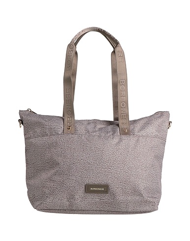 BORBONESE Handbag Grey 100% Polyester, Polyurethane