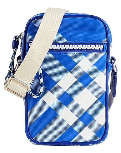 BURBERRY Handbags Bright blue 100% Recycled polyamide, Cow leather