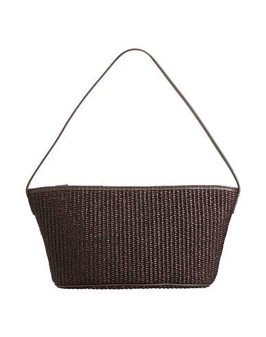 BRUNELLO CUCINELLI Borsa a mano Cioccolato 52% Cotone, 48% Poliestere, Pelle di vitello