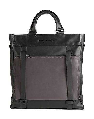 PIQUADRO Handbag Black Cow leather, Polyester, Nylon, Metal