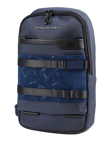 PIQUADRO Zaini Blu notte Pelle, Fibre tessili