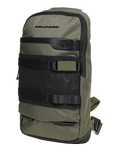 PIQUADRO Backpacks VERDE MILITARE Leather, Textile fibers