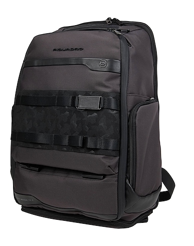 PIQUADRO Rucksäcke Schwarz Rindsleder, EVA (Äthylen, Vinyl, Azetat), Nylon, Polyester, Metall