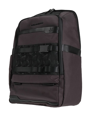 PIQUADRO Zaini Nero Pelle di bovino, EVA (Etilene - Vinil - Acetato), Nylon, Poliestere, Metallo