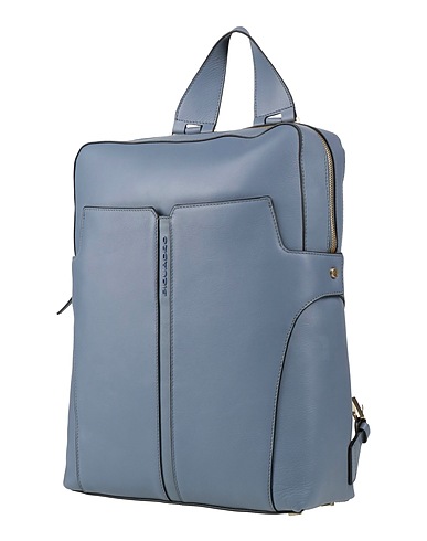 PIQUADRO Backpacks Navy Cow leather, EVA (Ethylene - Vinyl - Acetate), Nylon, Polyester, Metal