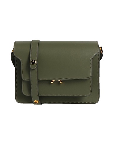MARNI Cross-body bags Military green 100% Cow leather, Brass, Steel