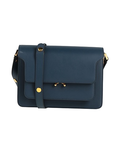MARNI Across-body bag Midnight blue 100% Cow leather, Brass, Steel