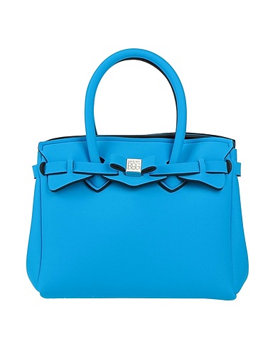 SAVE MY BAG Borsa a mano Azzurro 50% PEEK (Polietere - Etere - Chetone), 40% Poliammide, 10% Elastan