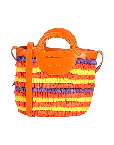 MARNI Borsa a mano Arancione 100% Viscosa, Pelle di bovino, Zinco, Alluminio, Ottone