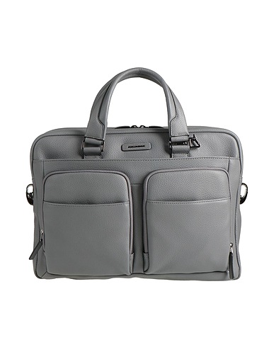 PIQUADRO Handbag Grey Cow leather, Metal