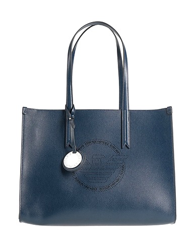EMPORIO ARMANI Bolso de mano Azul noche 100% Poliuretano, Poliéster