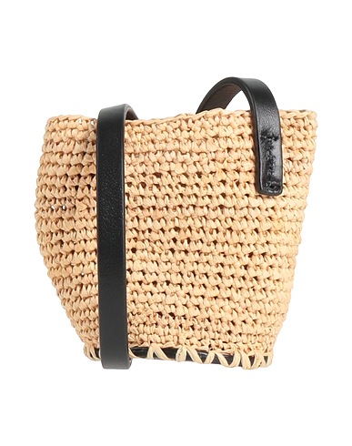 JIL SANDER Across-body bag Beige Natural raffia, Leather