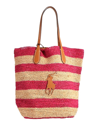 POLO RALPH LAUREN Handbag Fuchsia 100% Natural raffia