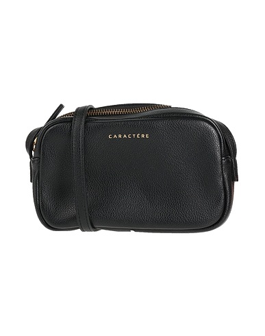 CARACTÈRE Borsa a tracolla Nero 100% Poliuretano, Metallo