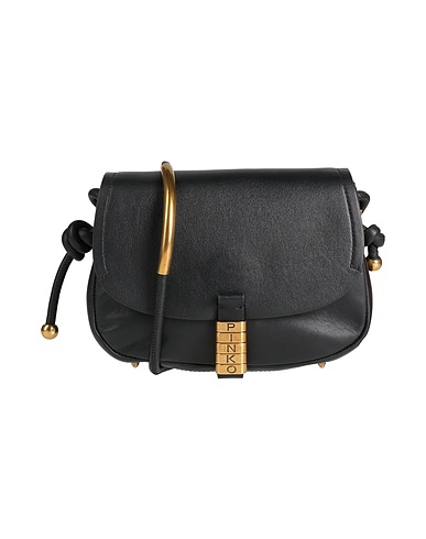 PINKO Across-body bag Black Calfskin