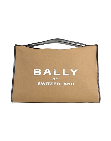 BALLY Handbag Military green Textile fibres, Leather