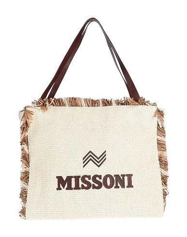 MISSONI Shoulder bag Ivory Textile fibers