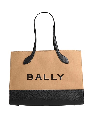 BALLY Handbag Camel Leather, Textile fibres