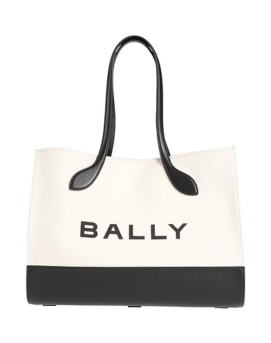 BALLY Handbag Ivory Leather, Textile fibers