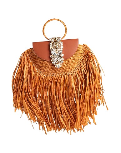 GEDEBE Handbag Tan Natural raffia, Leather