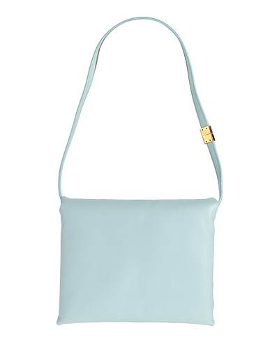 MARNI Handbag Sky blue 100% Cow leather, Brass
