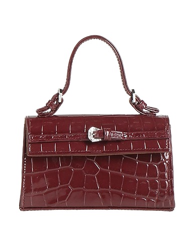 GEDEBE Handbag Chocolate brown Leather, Crystal