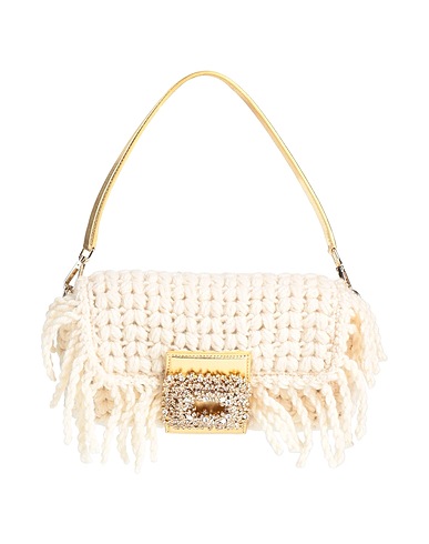 GEDEBE Handbag Ivory Textile fibers, Leather