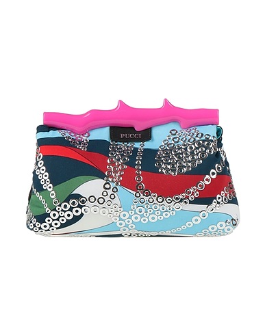 PUCCI Handbag Navy blue 80% Polyamide, 20% Elastane, Calfskin